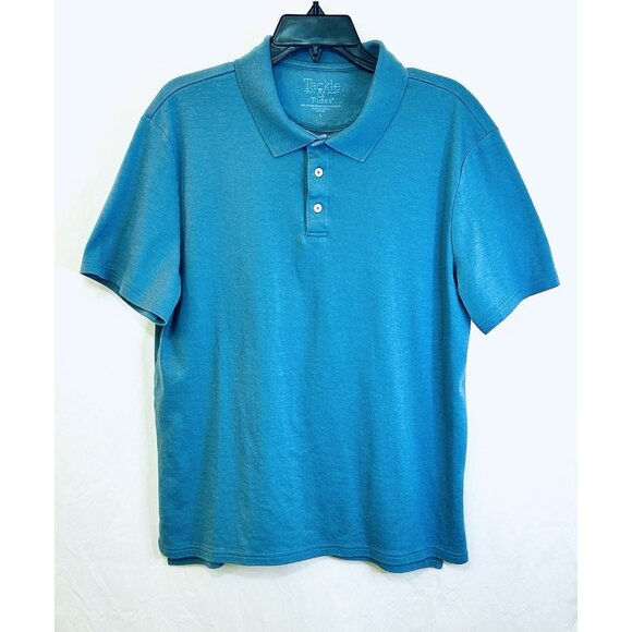 TACKLE & TIDES Mens Ribbed Collar S/S Polo Shirt / Royal Blue / Men’s Large - Picture 3 of 9